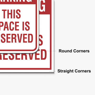 Aluminum sign round corner and straight corner options