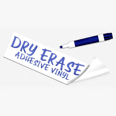Custom dry erase adhesive vinyl with dry erase marker for reusable signs and writable graphics