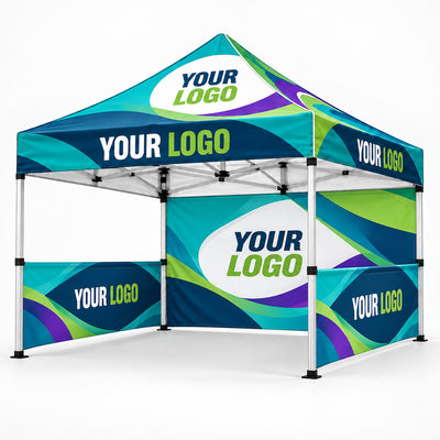 Custom 10' x 10' full color event tent with printed canopy and walls
