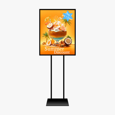 Custom PVC sign displayed on a floor sign stand