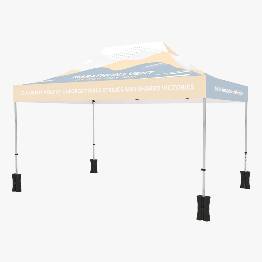 10' x 15' event tent with four sandbag weights
