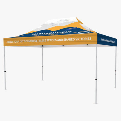 Custom 10' x 15' event tent with full-color printed canopy
