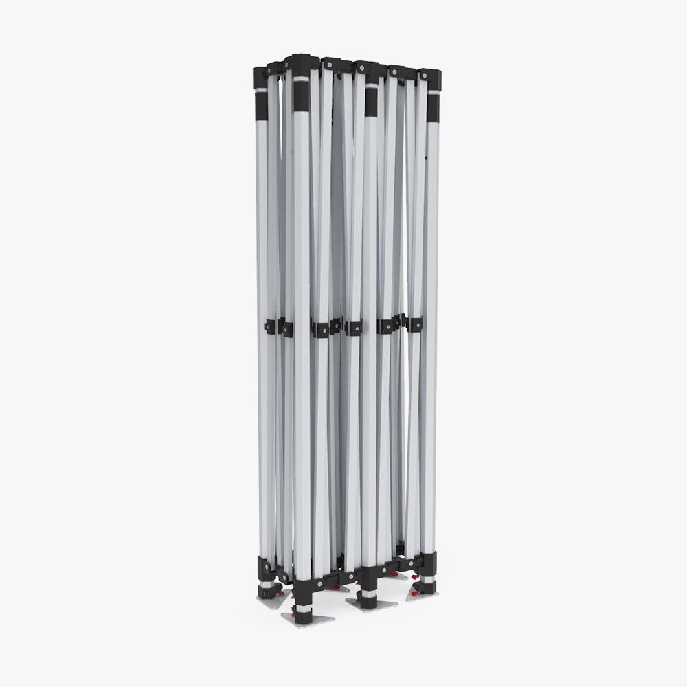 Collapsed aluminum frame for 10' x 20' custom event tent