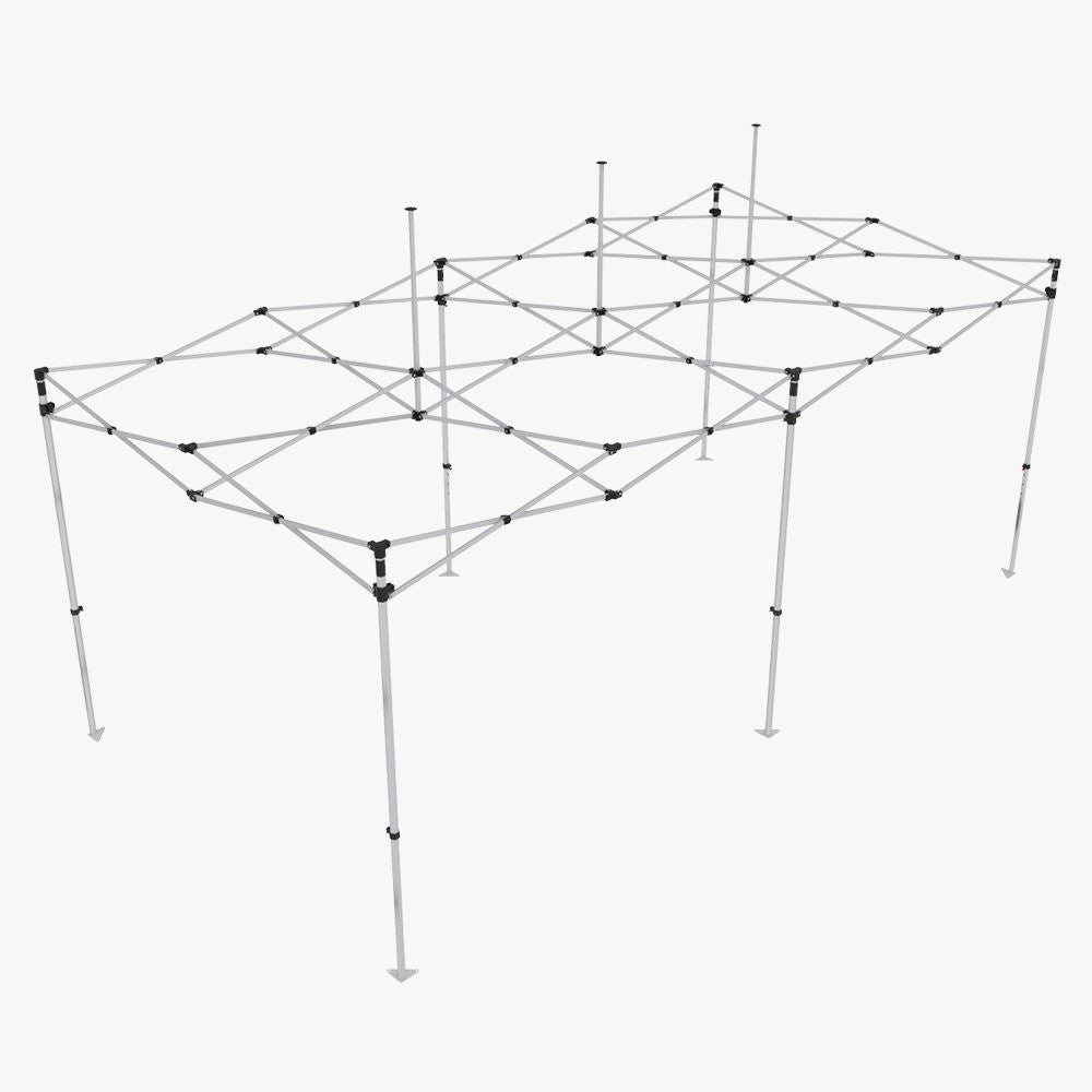 Heavy-duty aluminum frame for 10' x 20' custom event tent