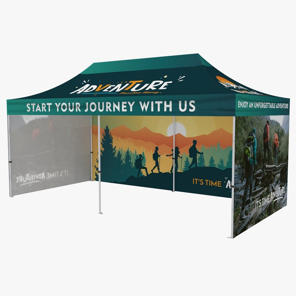 10' x 20' custom event tent with printed full walls