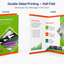 Custom half-fold flyers with double-sided full-color printing