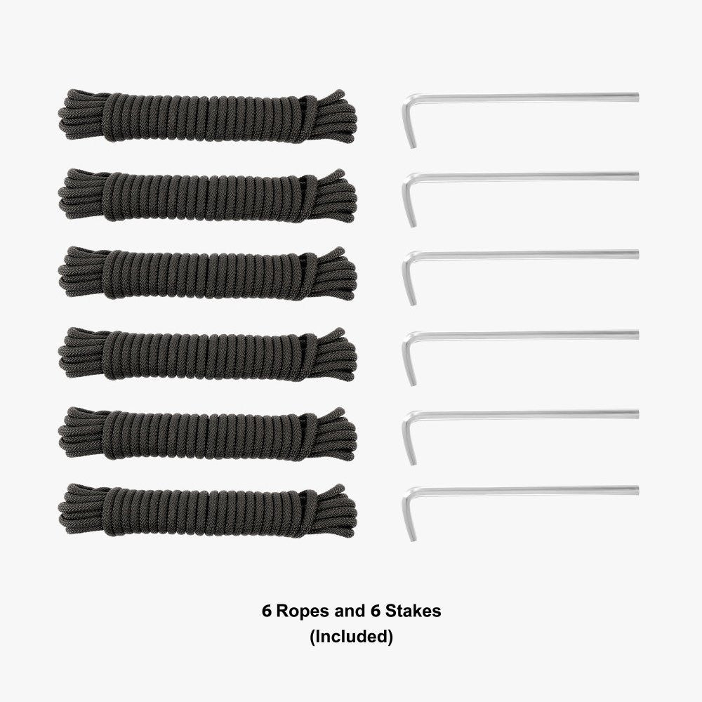 Event tent sandbags and stakes for outdoor setup